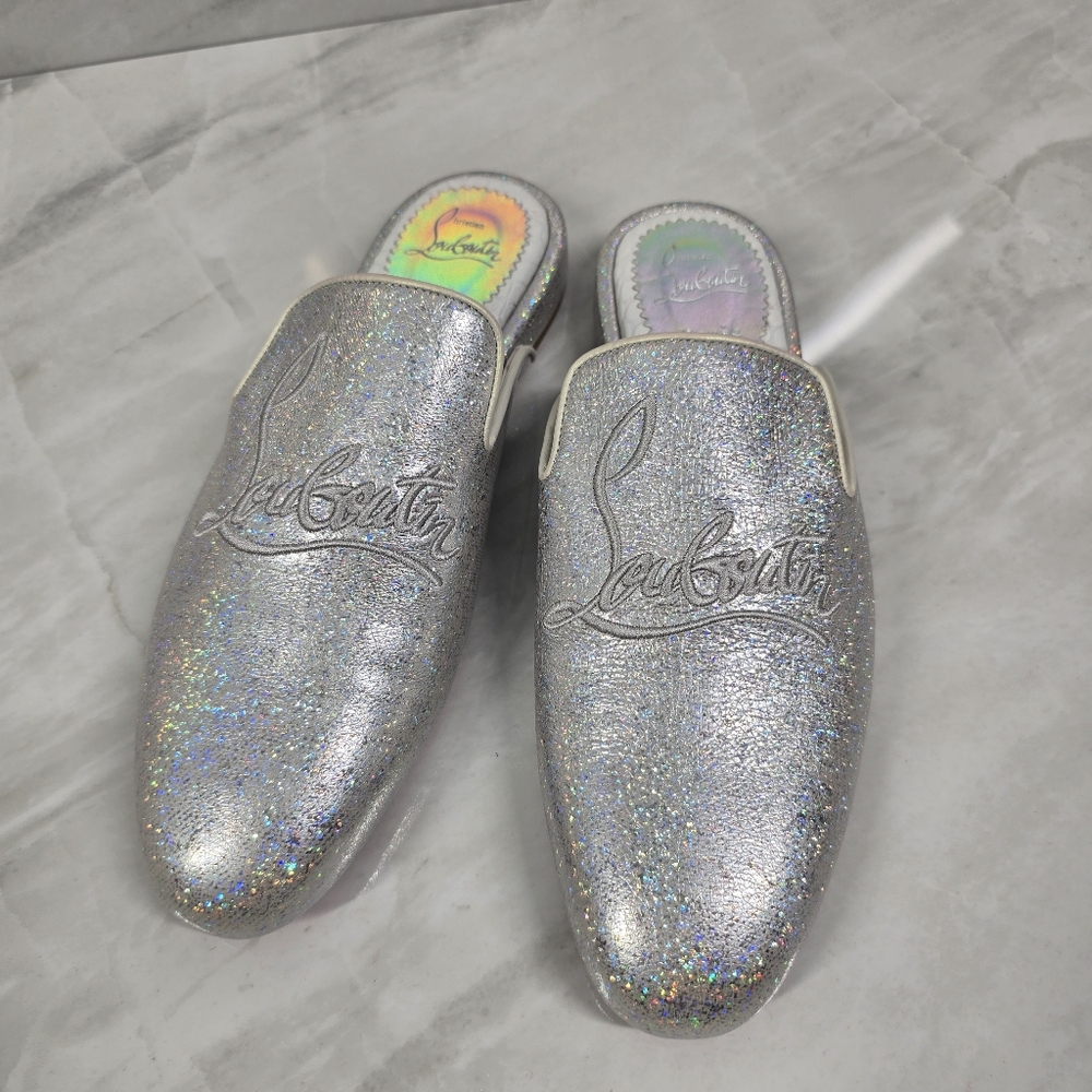 Christian Louboutin Silver Glitter Women's Shoes
